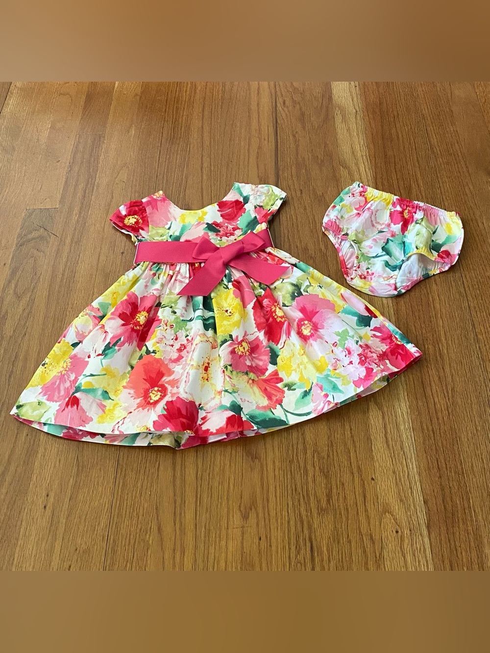 Ralph Lauren Floral Cotton Dress and Bloomers Set